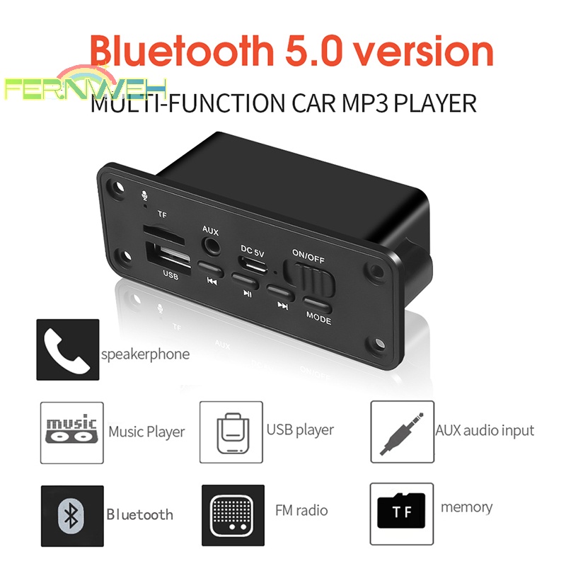 Mô Đun Giải Mã radio fm bluetooth 5.0 mp3 2 * 3w Chuyên Dụng Cho Xe Hơi