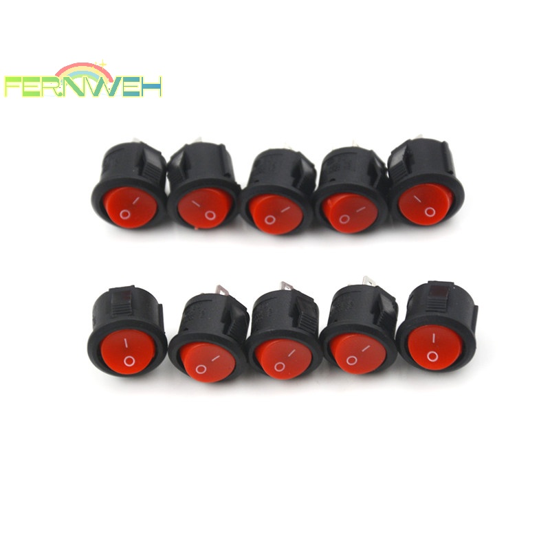 Bộ 10 Công Tắc Tròn Đường Kính 16mm mini 2 pin on-off 3a / 250v