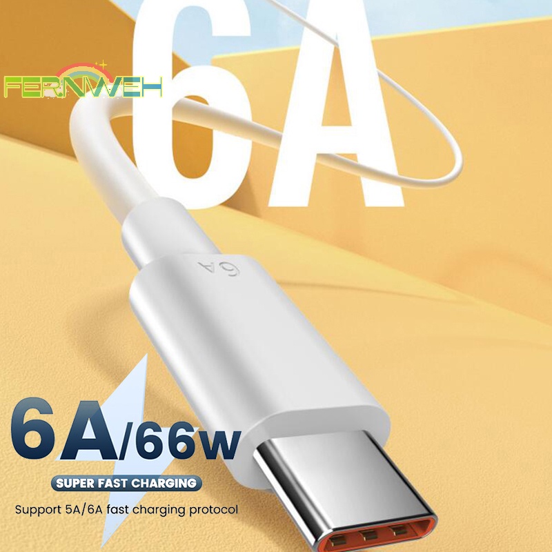 Dây Cáp Sạc Nhanh usb type-c 2M 6a 66w Cho xiaomi samsung huawei