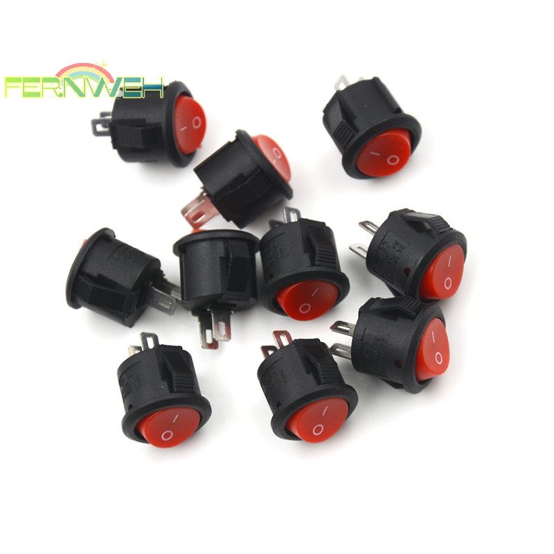 Bộ 10 Công Tắc Tròn Đường Kính 16mm mini 2 pin on-off 3a / 250v