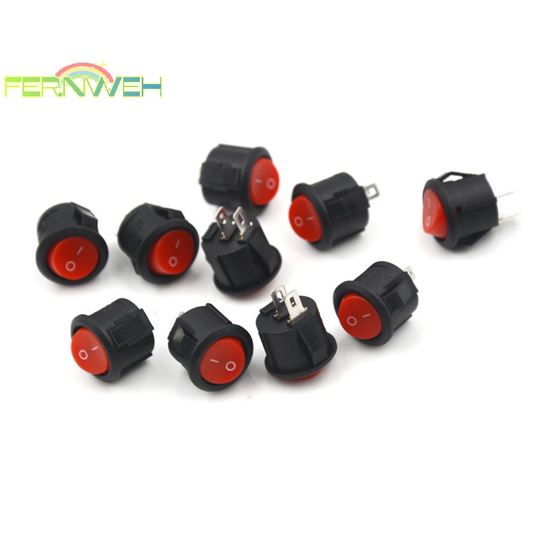Bộ 10 Công Tắc Tròn Đường Kính 16mm mini 2 pin on-off 3a / 250v