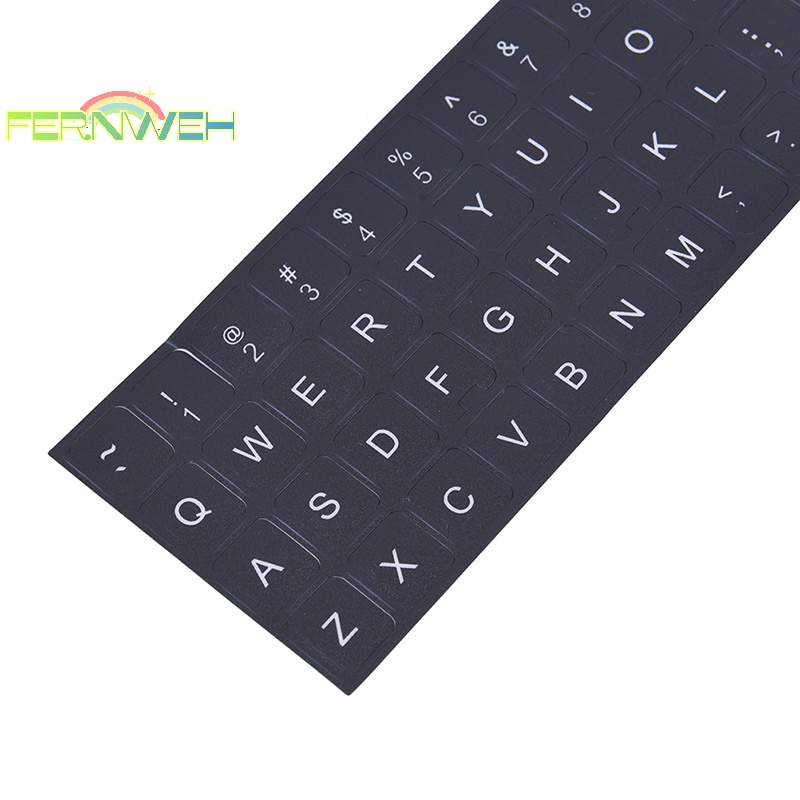 Miếng Dán Thay Thế Bàn Phím Máy Tính pc laptop In Chữ Tiếng Anh Màu Trắng Đen