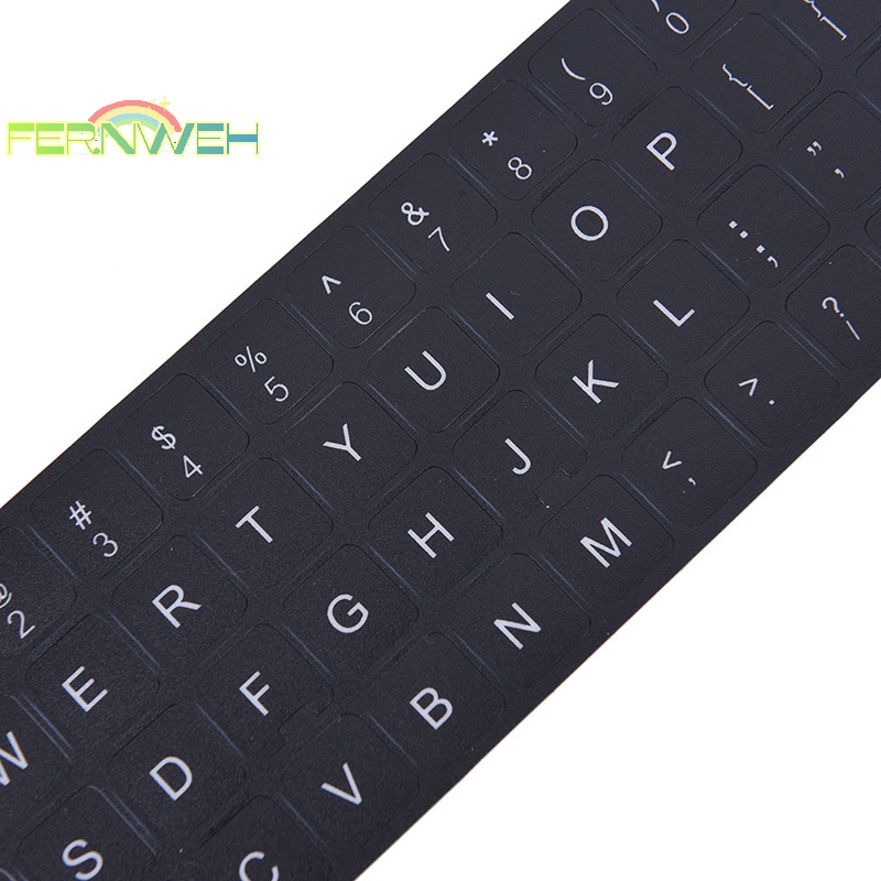 Miếng Dán Thay Thế Bàn Phím Máy Tính pc laptop In Chữ Tiếng Anh Màu Trắng Đen