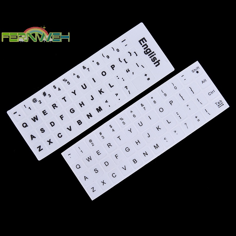 Miếng Dán Thay Thế Bàn Phím Máy Tính pc laptop In Chữ Tiếng Anh Màu Trắng Đen