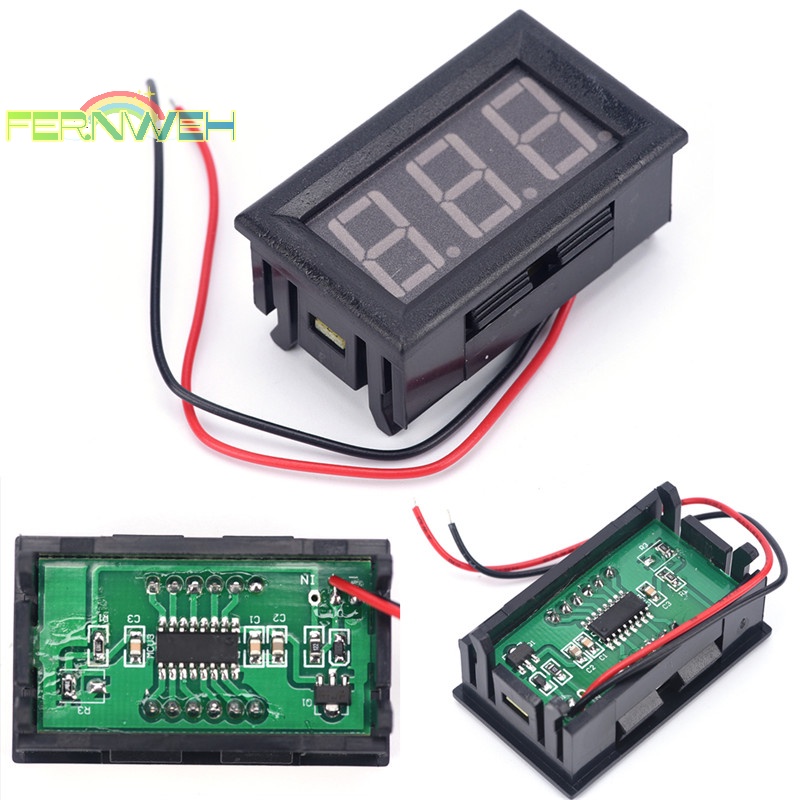 Vôn Kế Kỹ Thuật Số mini dc 0-30v Màu Đỏ Cho Xe Hơi