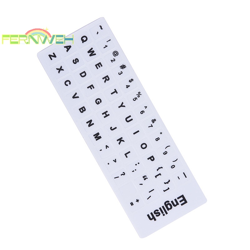 Miếng Dán Thay Thế Bàn Phím Máy Tính pc laptop In Chữ Tiếng Anh Màu Trắng Đen