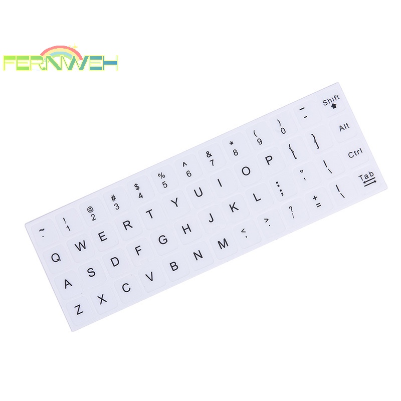 Miếng Dán Thay Thế Bàn Phím Máy Tính pc laptop In Chữ Tiếng Anh Màu Trắng Đen