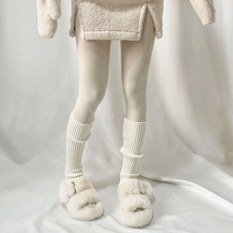 Y2K Step on Foot Socks for Girls' New Hollow Out Lolita Step on Foot Wool Pile Short Socks for Leg Protection Warm Socks for JK Girls' Leg Covers