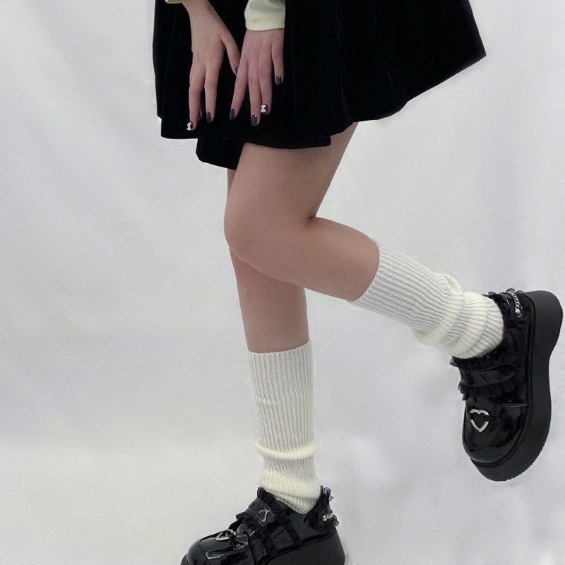Y2K Step on Foot Socks for Girls' New Hollow Out Lolita Step on Foot Wool Pile Short Socks for Leg Protection Warm Socks for JK Girls' Leg Covers
