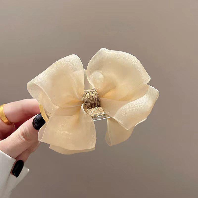 Kẹp Tóc Đính Nơ Phối Bóng Lông Dễ Thương Thời Trang Cho Nữ HB