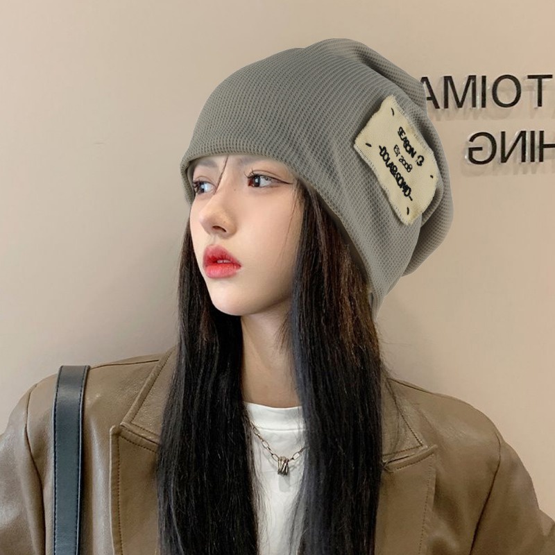 Thời Trang Mũ Len Trùm Tai Mềm Mại Màu Trơn Giữ Ấm Mùa Thu Đông Phong Cách hip hop