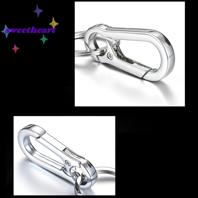 Móc Khóa Thắt Lưng Bằng Thép Không Gỉ Hình Bầu Dục Chống Thất Lạc Cho Nam