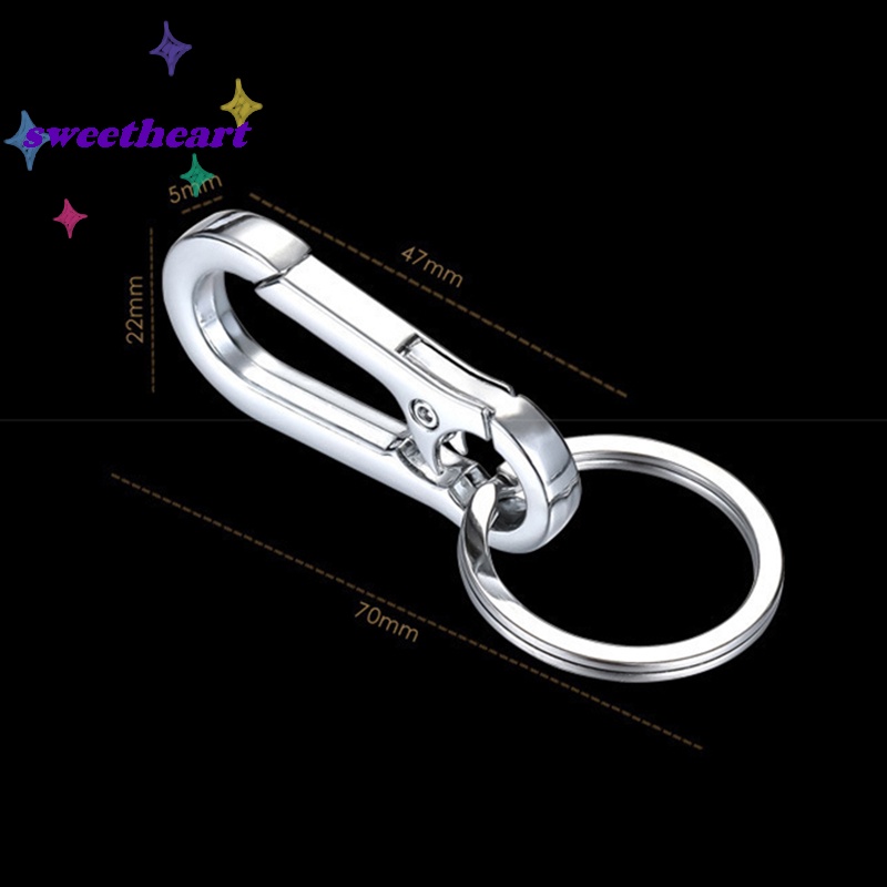 Móc Khóa Thắt Lưng Bằng Thép Không Gỉ Hình Bầu Dục Chống Thất Lạc Cho Nam