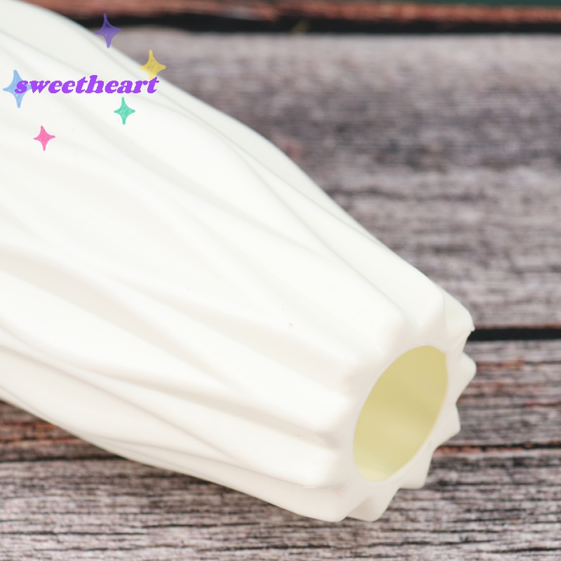 Bình Hoa Bằng Nhựa Giả Gốm Sứ Màu Trắng Trang Trí Nhà Cửa