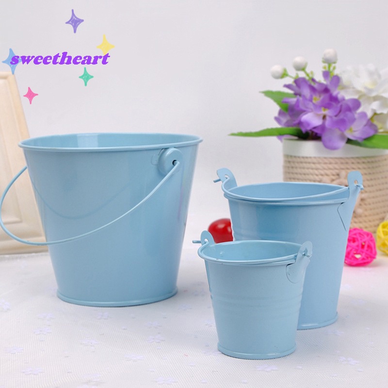 Xô Kim Loại mini Đựng Kẹo / Bánh Kẹo Nhiều Màu Trang Trí Tiệc Cưới diy