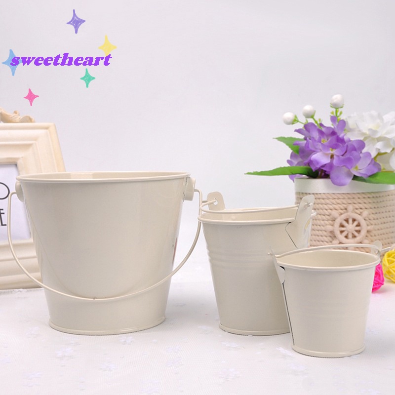 Xô Kim Loại mini Đựng Kẹo / Bánh Kẹo Nhiều Màu Trang Trí Tiệc Cưới diy