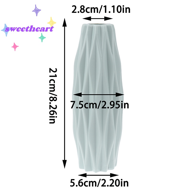 Bình Hoa Bằng Nhựa Giả Gốm Sứ Màu Trắng Trang Trí Nhà Cửa