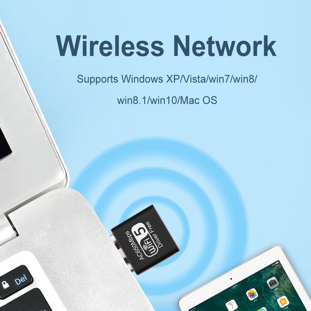 Usb Thu Tín Hiệu wifi 650mbps Băng Tần Kép 2.4g / 5.8ghz 300mbps lan Chuyên Dụng