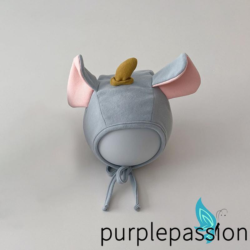 Purplepassion- Mũ bonnet Phối Ren Hình Động Vật Hoạt Hình Thu Đông Cho Bé Trai Bé Gái Mới Biết Đi