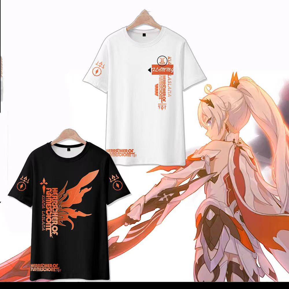 Áo Thun Ngắn Tay In Hình 3d honkai Impreza herrscher of Flameamescion kiana kaslana Thời Trang Unisex