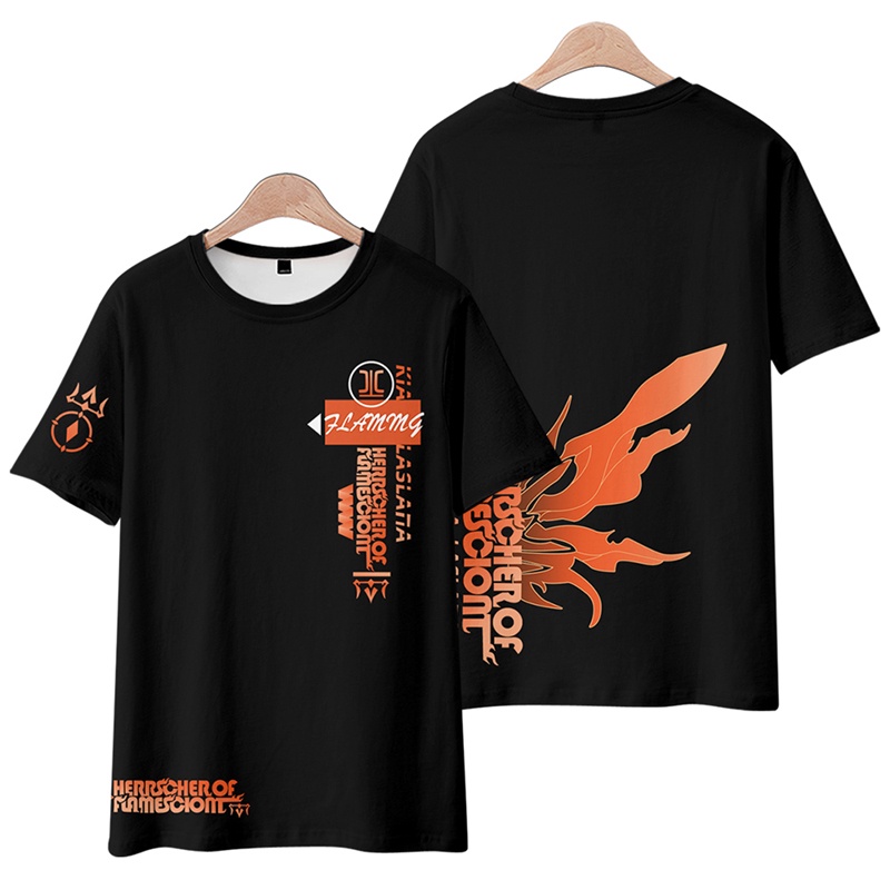 Áo Thun Ngắn Tay In Hình 3d honkai Impreza herrscher of Flameamescion kiana kaslana Thời Trang Unisex