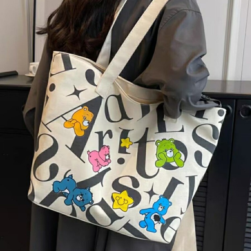 2023 Mới Trăm In Hình Túi Mẹ, Túi Vải Sinh Viên, Túi Tote Dung Tích Lớn Nữ, Túi Tote Đeo Vai Mua Sắm