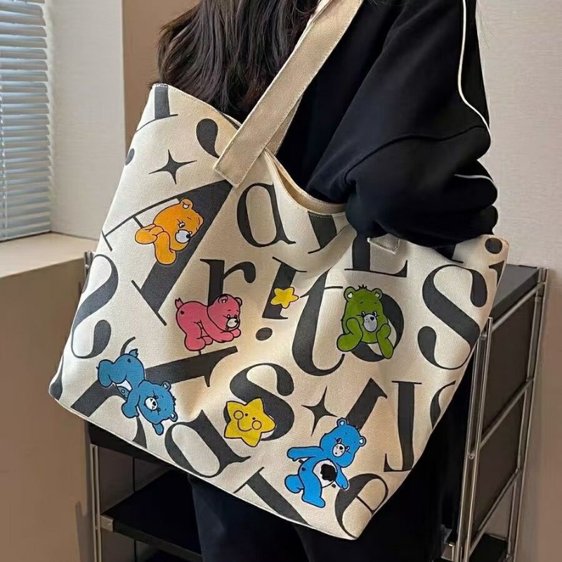 2023 Mới Trăm In Hình Túi Mẹ, Túi Vải Sinh Viên, Túi Tote Dung Tích Lớn Nữ, Túi Tote Đeo Vai Mua Sắm