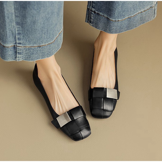 Thời Trang Giày Búp Bê Mũi Vuông Xinh Xắn Dành Cho Nữ / size 35-39