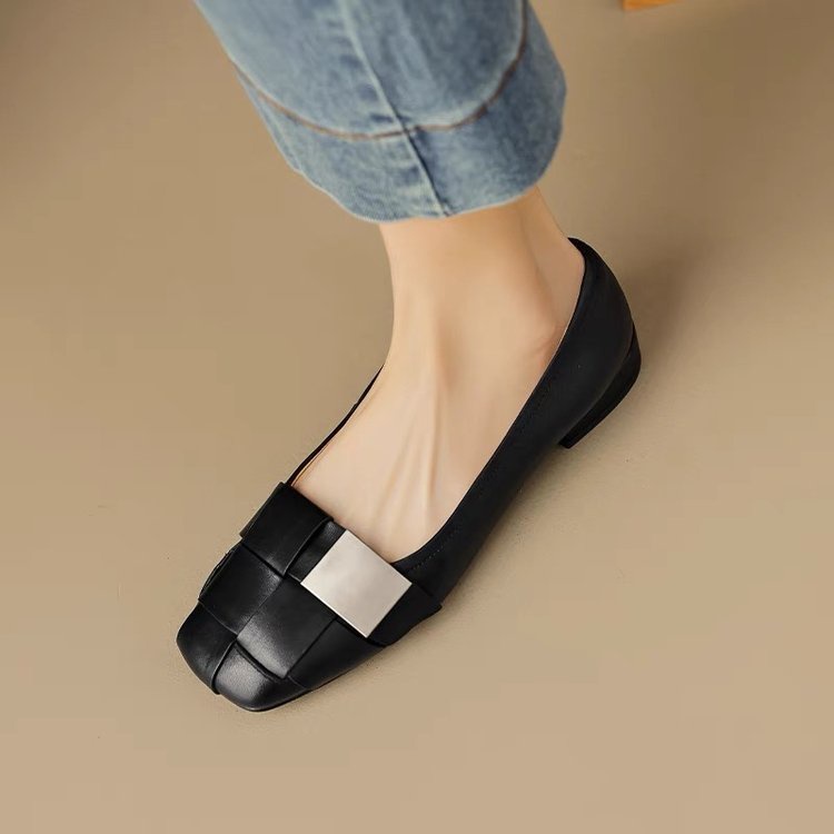 Thời Trang Giày Búp Bê Mũi Vuông Xinh Xắn Dành Cho Nữ / size 35-39