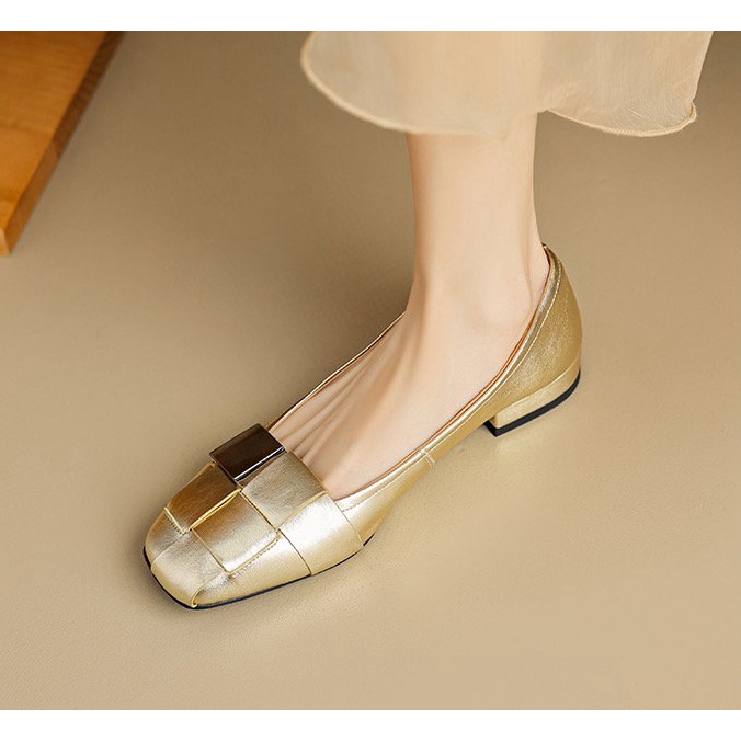 Thời Trang Giày Búp Bê Mũi Vuông Xinh Xắn Dành Cho Nữ / size 35-39