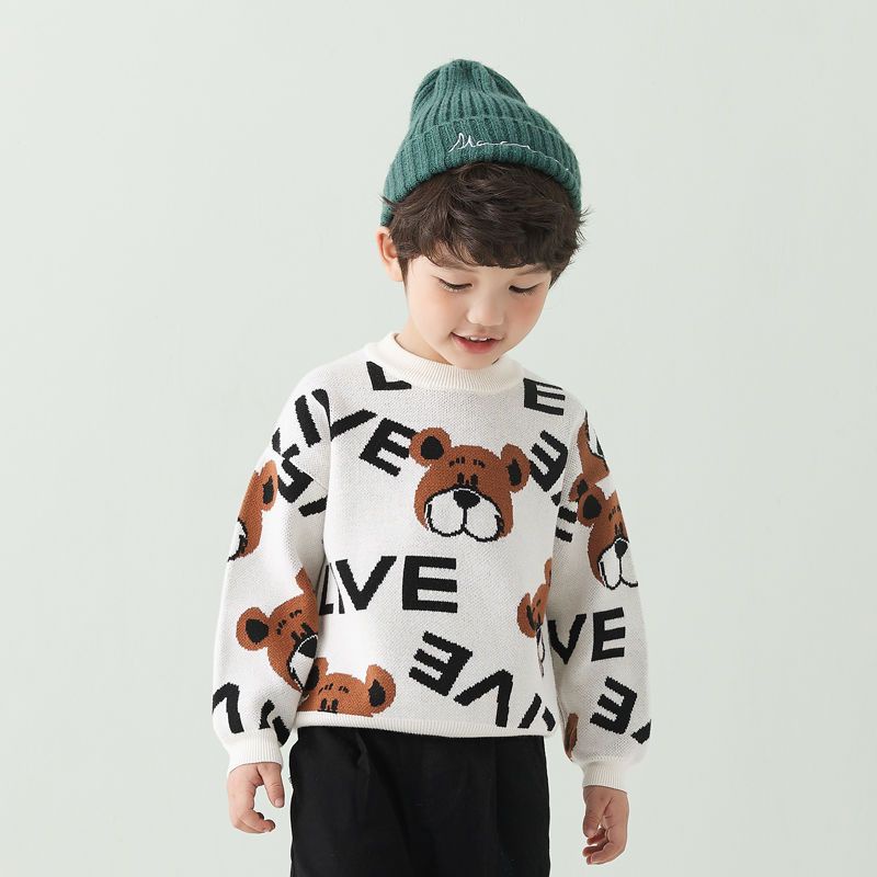 Áo Sweater Nhung Dệt Kim Thời Trang Thu Đông Hàn Quốc Mới 2023 Dành Cho Bé Trai Và Bé Gái