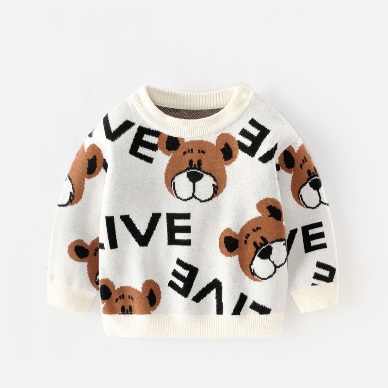 Áo Sweater Nhung Dệt Kim Thời Trang Thu Đông Hàn Quốc Mới 2023 Dành Cho Bé Trai Và Bé Gái