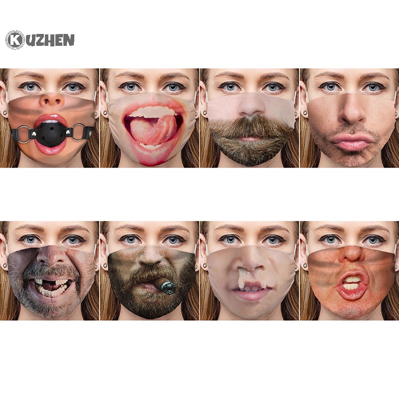 Khẩu Trang In Hình 3d Vui Nhộn Chống Gió Có Thể Điều Chỉnh Cho halloween