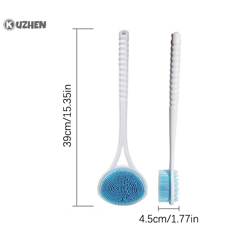 Kuzhen Bàn Chải Tắm Chà Lưng Cán Dài Bằng Silicon