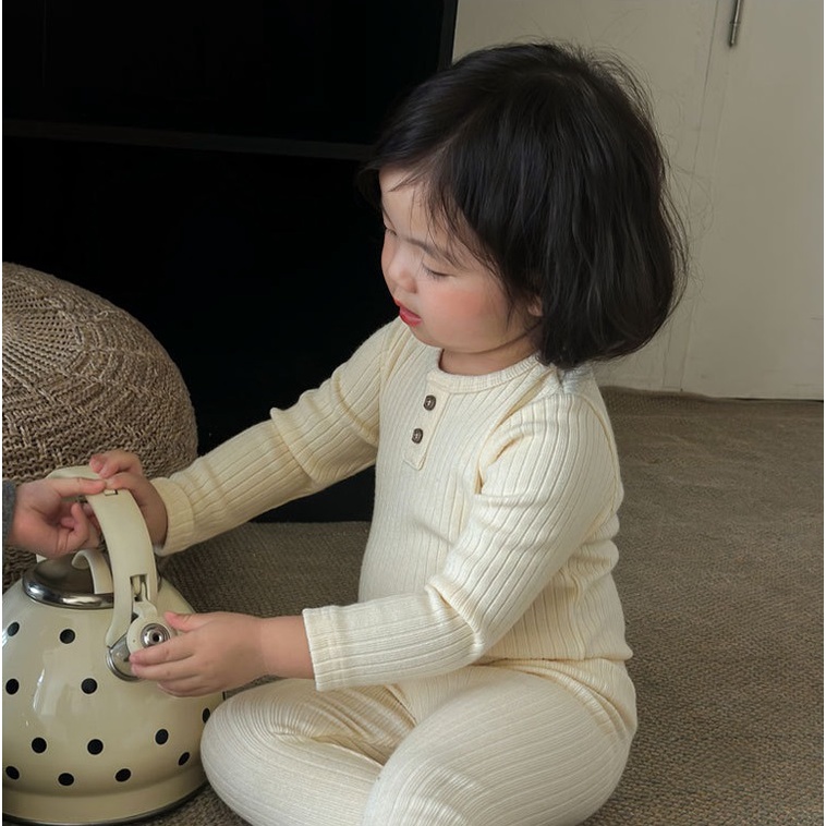 Bộ Quần Áo Dài Tay Len Tăm Dày Dặn 320g 2 Cúc Quảng Châu Cao Cấp Thu Đông 2023