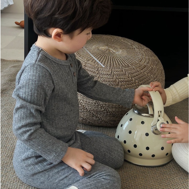 Bộ Quần Áo Dài Tay Len Tăm Dày Dặn 320g 2 Cúc Quảng Châu Cao Cấp Thu Đông 2023