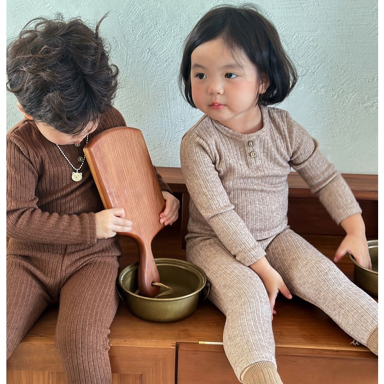 Bộ Quần Áo Dài Tay Len Tăm Dày Dặn 320g 2 Cúc Quảng Châu Cao Cấp Thu Đông 2023