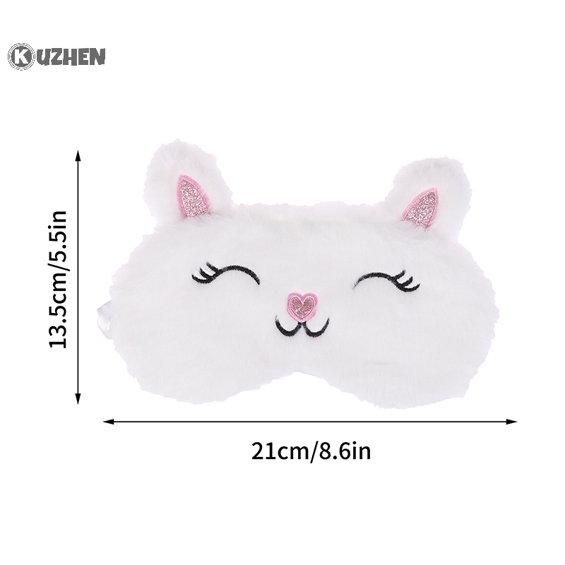 Kuzhen 1 Mặt Nạ Che Mắt Ngủ Phủ Mắt Mèo Xám Bằng Vải Lông Thích Hợp Làm Quà Tặng Du Lịch Tại Nhà