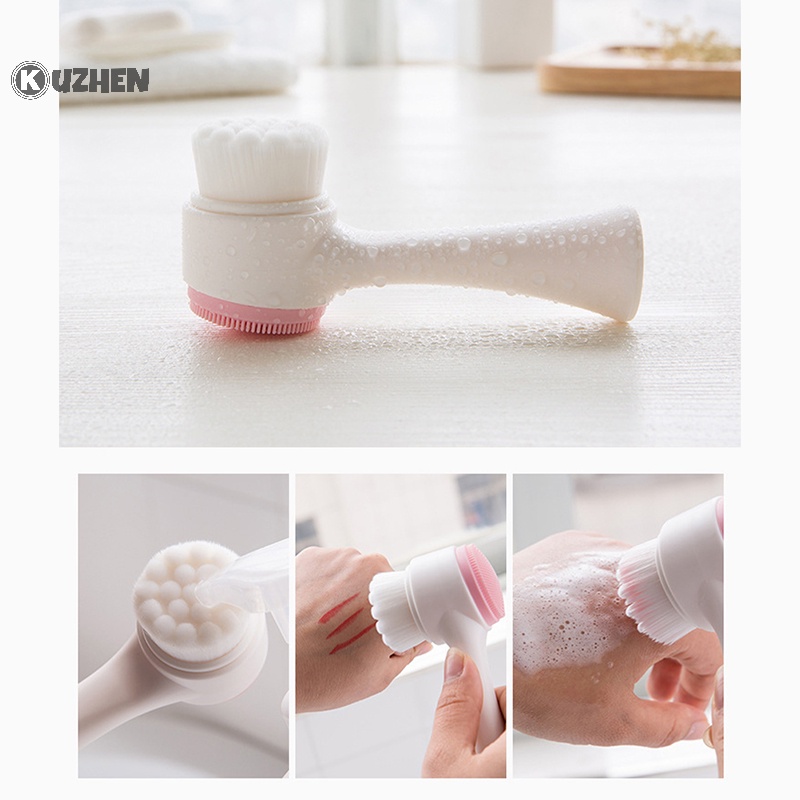 Bàn chải rửa mặt KUZHEN bằng silicon hai mặt thông dụng