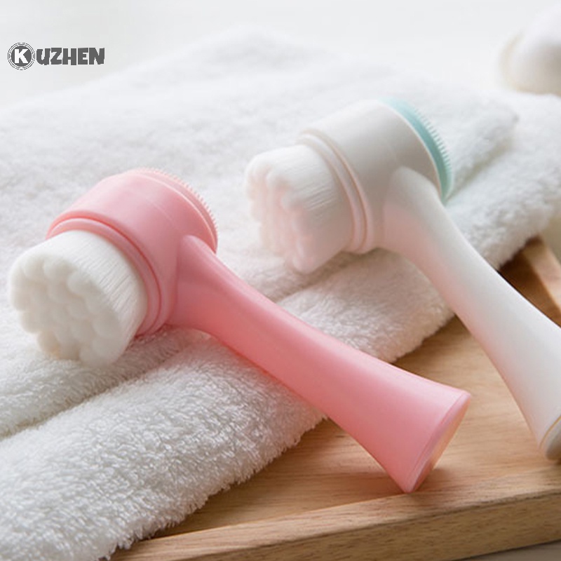 Bàn chải rửa mặt KUZHEN bằng silicon hai mặt thông dụng