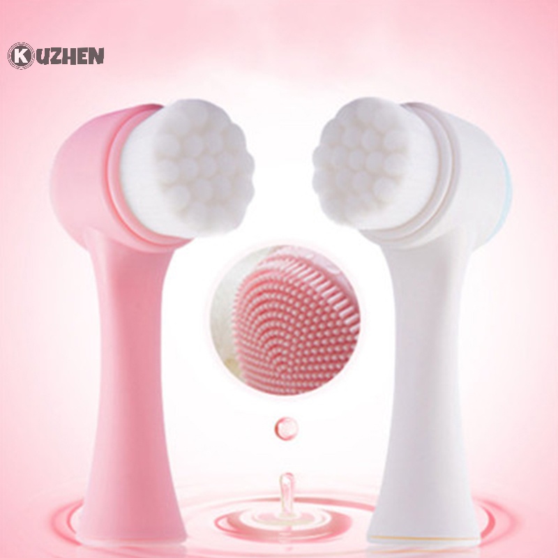 Bàn chải rửa mặt KUZHEN bằng silicon hai mặt thông dụng