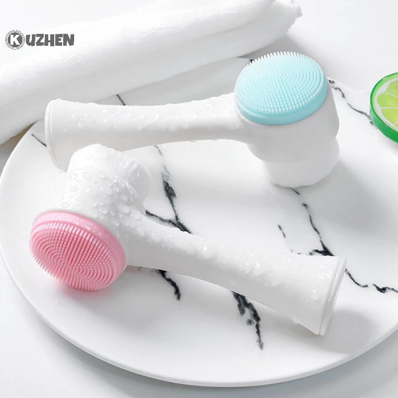 Bàn chải rửa mặt KUZHEN bằng silicon hai mặt thông dụng