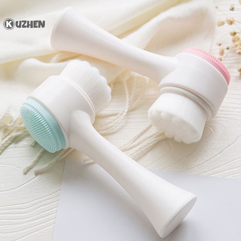 Bàn chải rửa mặt KUZHEN bằng silicon hai mặt thông dụng