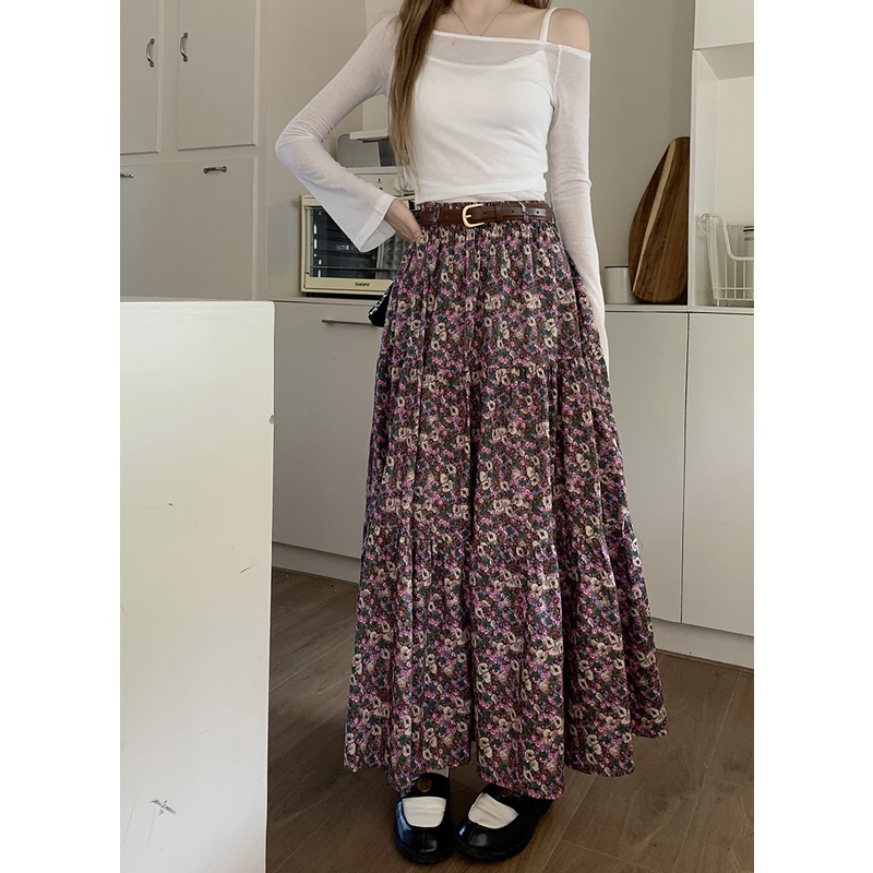 SUXI Chân Váy Chữ a Lưng Cao Co Giãn Thời Trang Mùa Thu Phong Cách Pháp Ngọt Ngào Cho Nữ