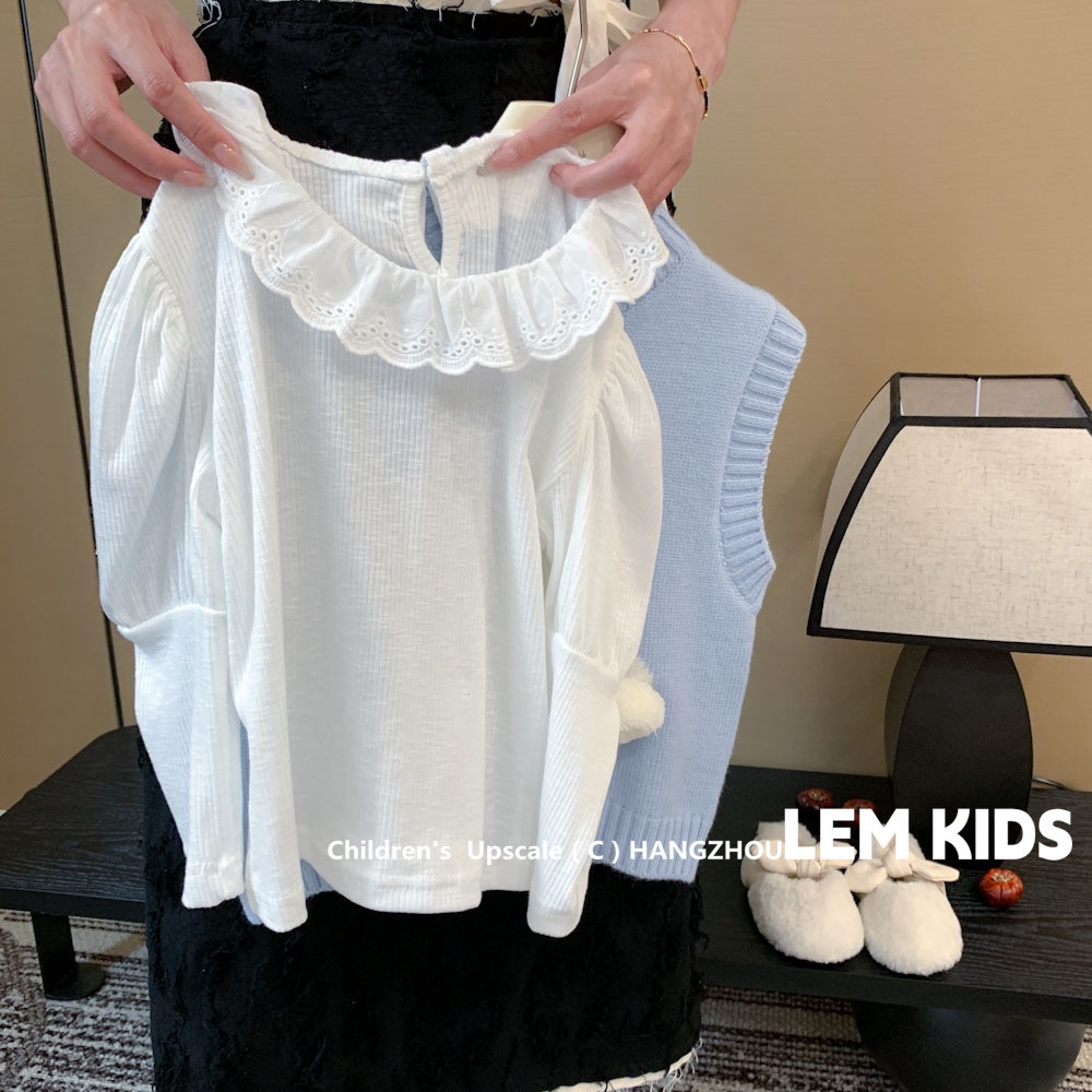 Áo Dệt Kim Không Tay Màu Trơn In Hình Thỏ Dễ Thương Cho Bé 1-5 Tuổi