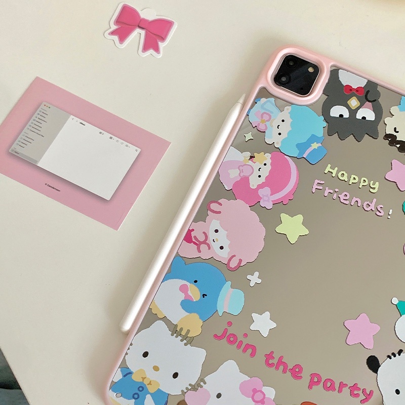 SANRIO Bao Da Máy Tính Bảng Bằng acrylic Hình kuromi melody / hello kitty Cho ipad 10 / pro 12.9 / air 3 4 5 / 10.2 / 9.7 / air 3 4 5 Ốp