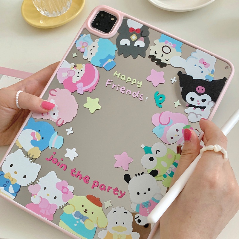 SANRIO Bao Da Máy Tính Bảng Bằng acrylic Hình kuromi melody / hello kitty Cho ipad 10 / pro 12.9 / air 3 4 5 / 10.2 / 9.7 / air 3 4 5 Ốp