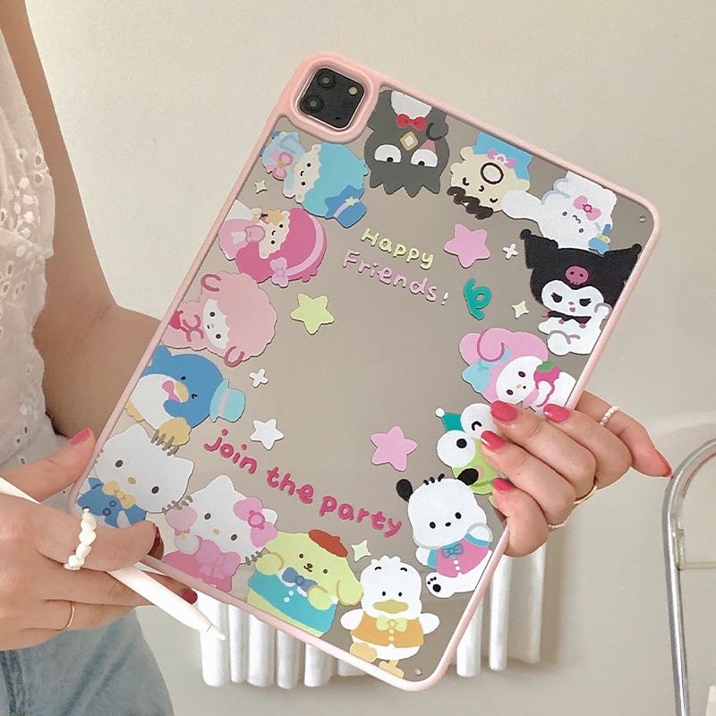 SANRIO Bao Da Máy Tính Bảng Bằng acrylic Hình kuromi melody / hello kitty Cho ipad 10 / pro 12.9 / air 3 4 5 / 10.2 / 9.7 / air 3 4 5 Ốp