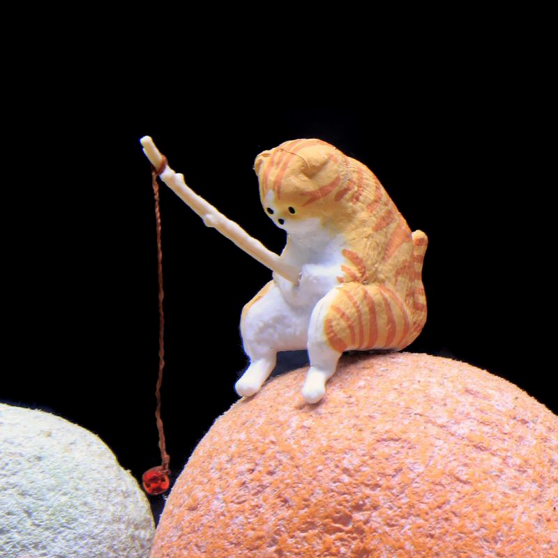 Tượng Mèo Hoạt Hình Bằng Nhựa resin Trang Trí Bể Cá