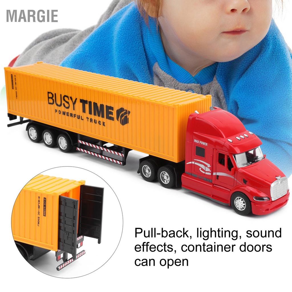 [Hàng Sẵn] Đồ chơi xe đầu kéo container đầu bằng hợp kim chạy đà tháo rời được tỷ lệ 1:48 MARGIE S.
